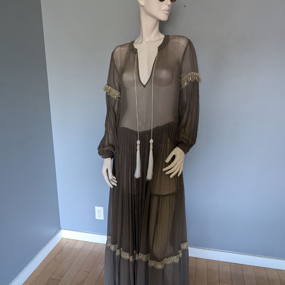 NWT Wandering Caftan Silk Dress Size 38 Italian US Size 2